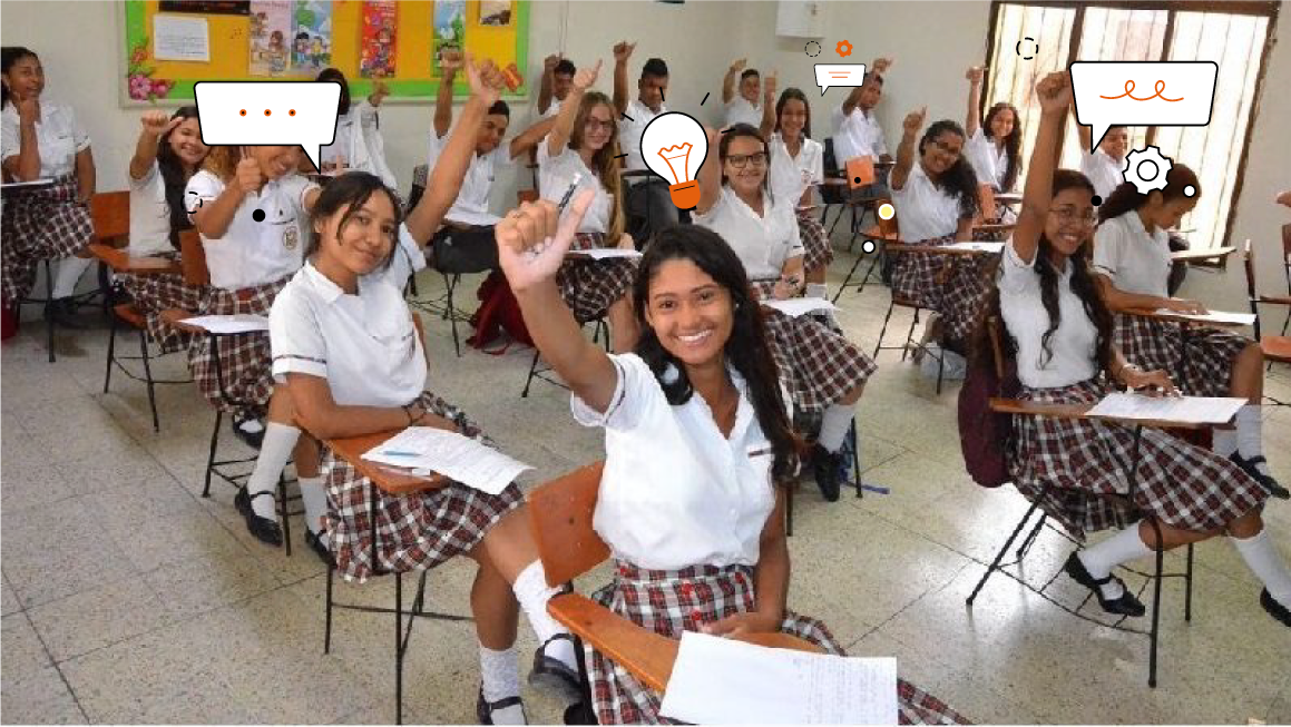 Niña presentando
